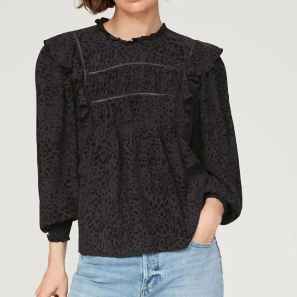 RAILS Kadi Top Spotted Slate Black Charcoal Gray Women’s Size Large